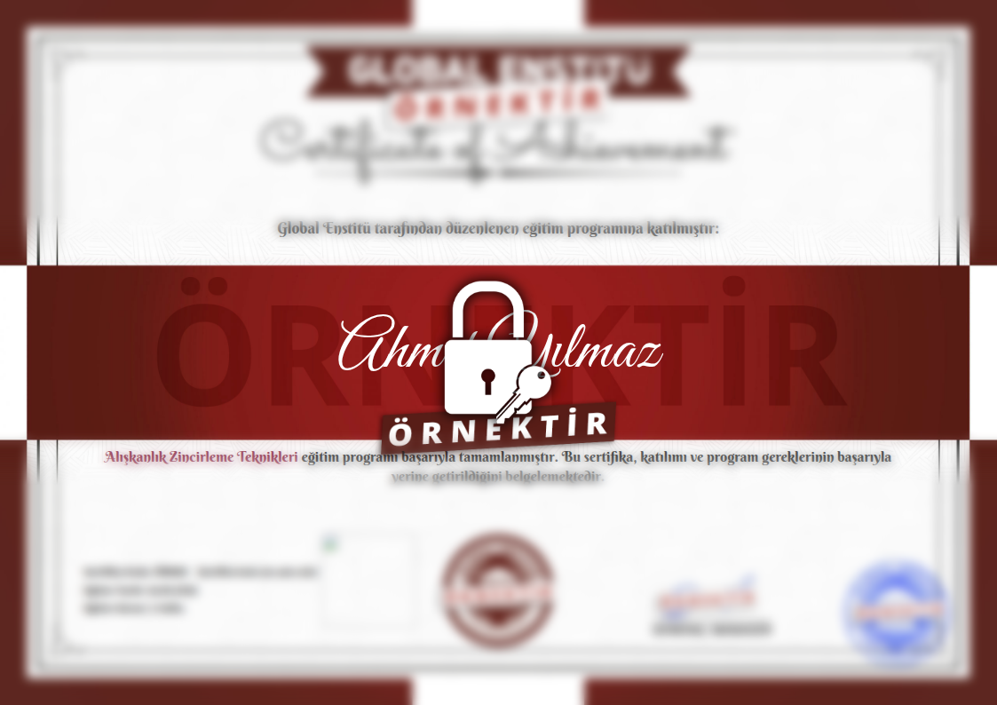 Örnek Alışkanlık Zincirleme Teknikleri Sertifikası