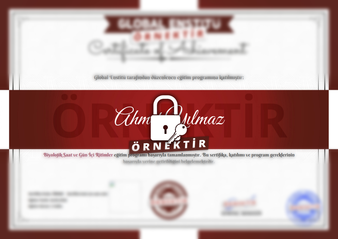 Örnek Biyolojik Saat ve Gün İçi Ritimler Sertifikası