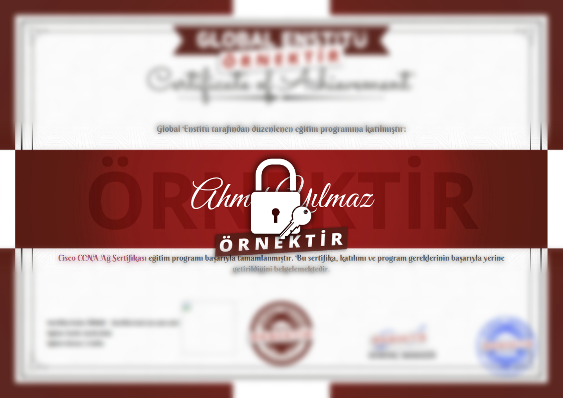 Örnek Cisco CCNA Ağ Sertifikası