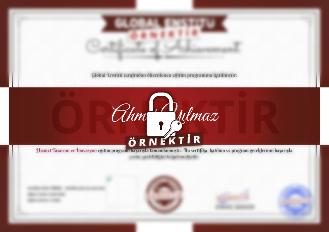 Örnek Hizmet Tasarımı ve İnovasyon Sertifikası