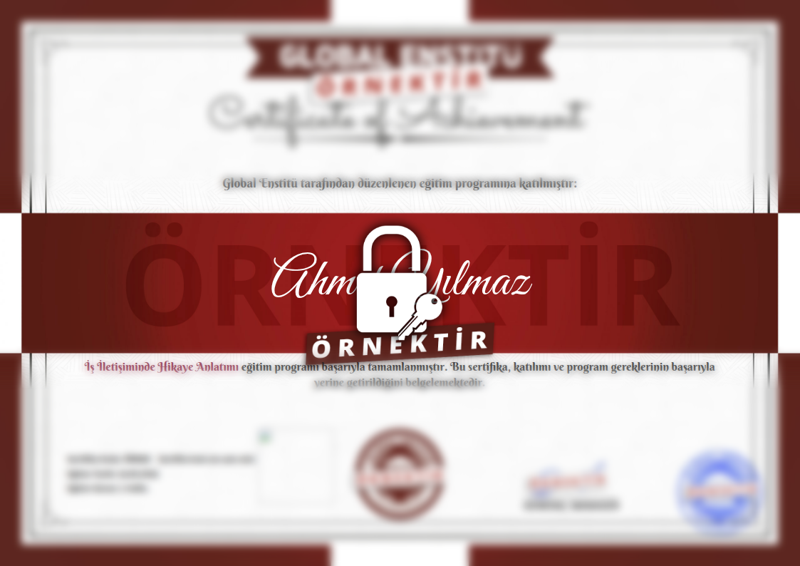 Örnek İş İletişiminde Hikaye Anlatımı Sertifikası