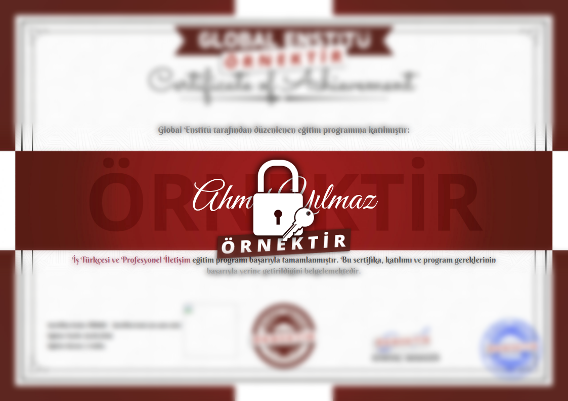 Örnek İş Türkçesi ve Profesyonel İletişim Sertifikası