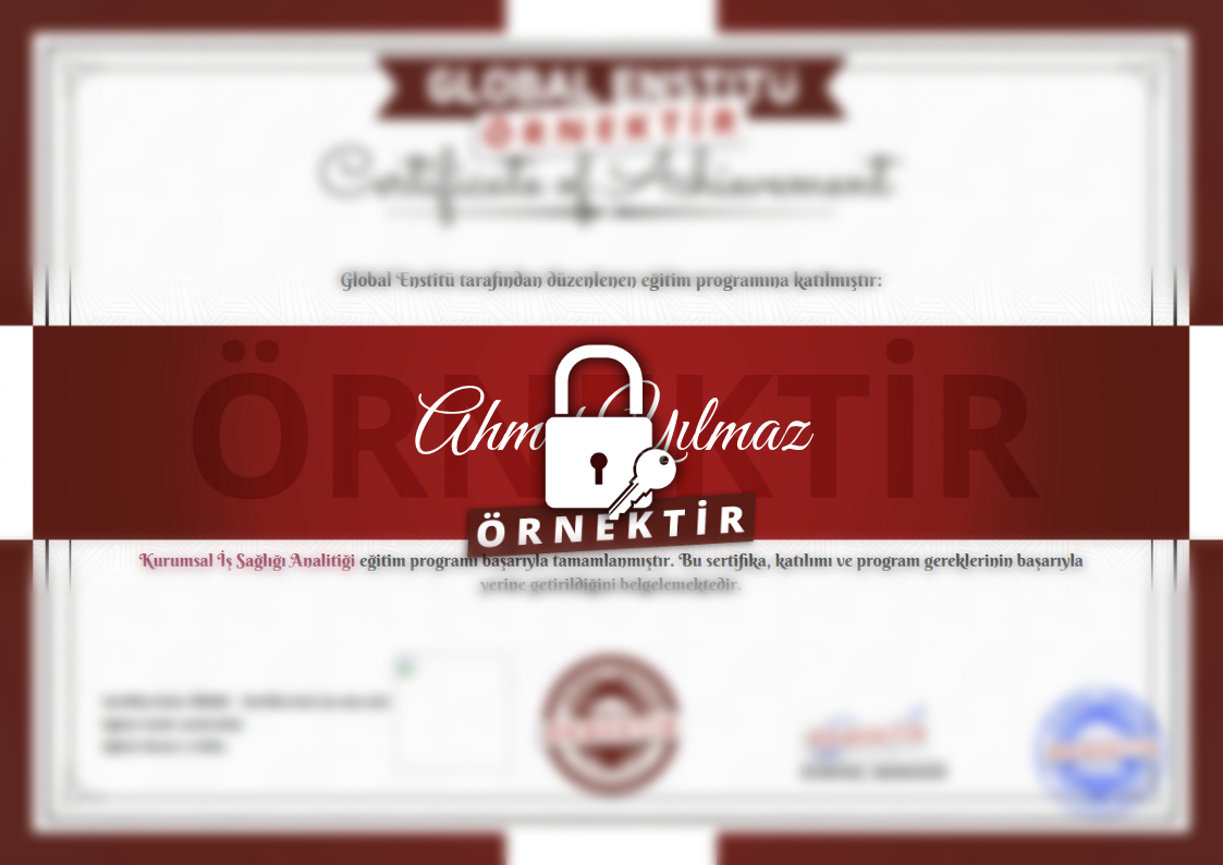 Örnek Kurumsal İş Sağlığı Analitiği Sertifikası