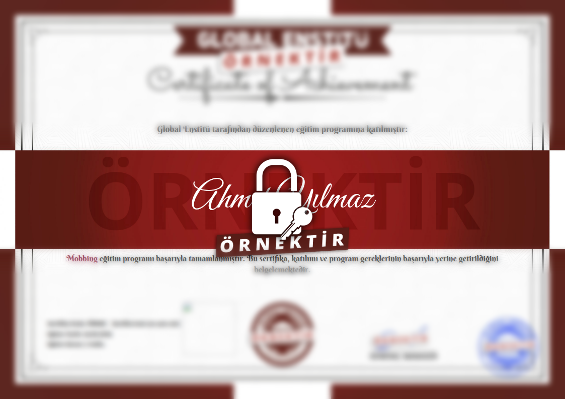 Örnek Mobbing Sertifikası
