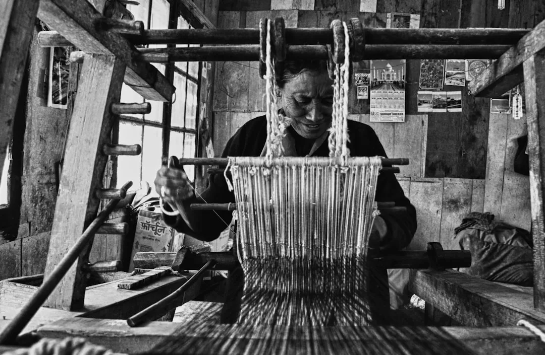 hand weaving loom close up