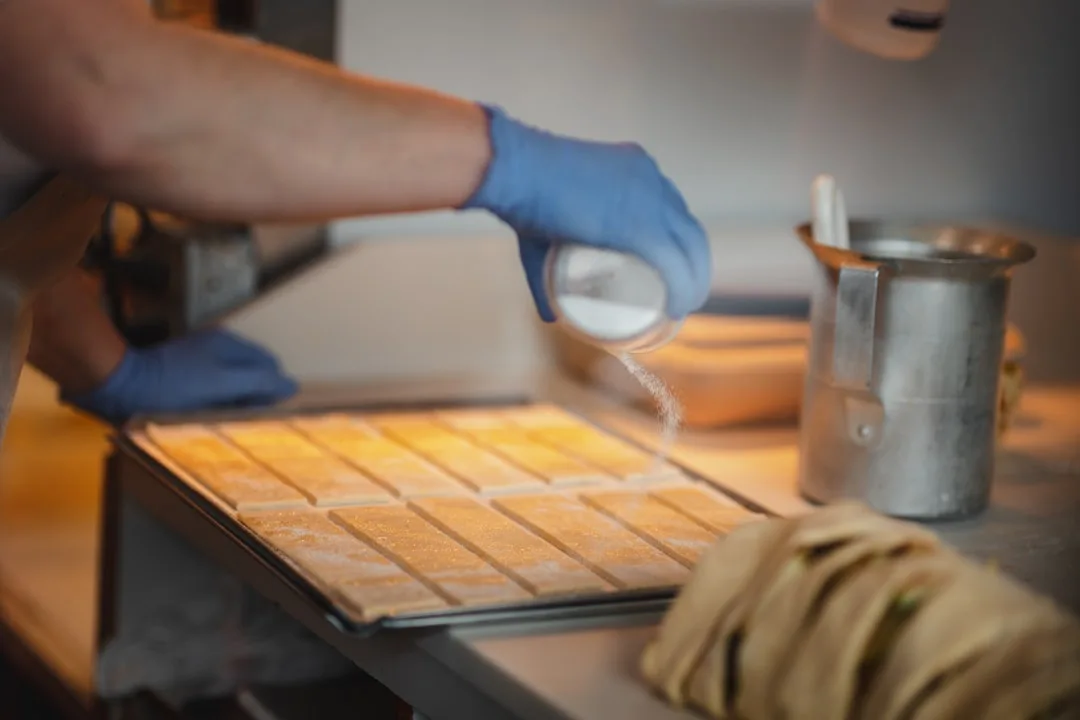 pastry chef using digital tools