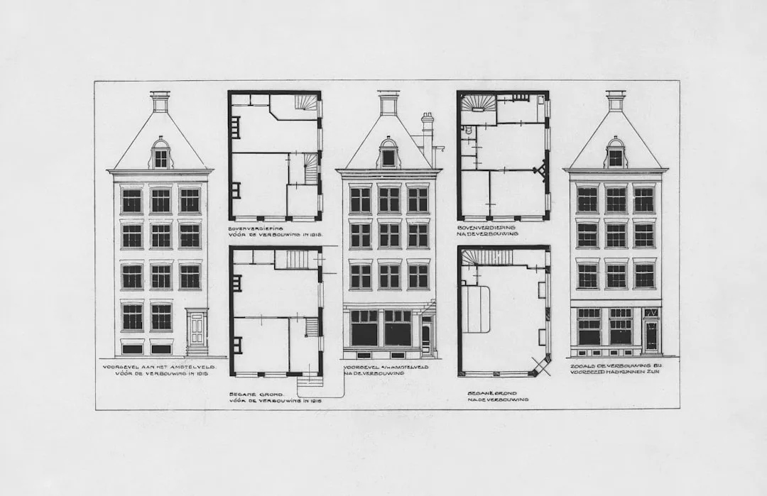 architect drawing building plans